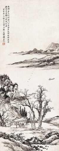 熊文镛 1914年作 仿石谷山水图 立轴